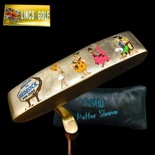 Custom Milled Flintstones Themed Pal Ping Putter 86.5cm Steel Genuine Leather HC