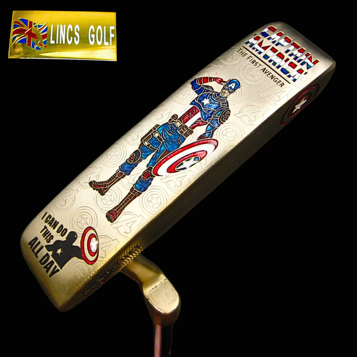 Custom Milled Captain America Themed Ping Anser Putter 89cm Steel Shaft