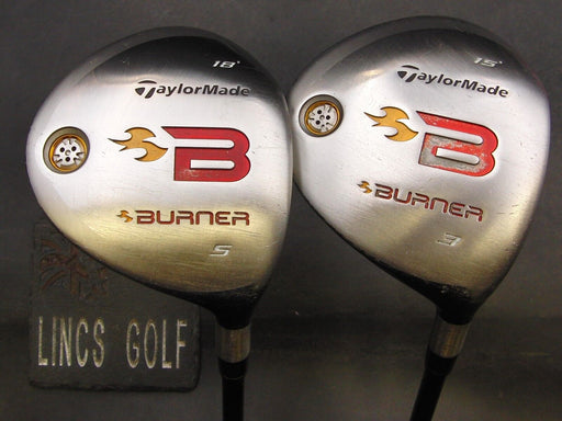 Set of 2 Taylormade Burner 3 & 5 Woods Stiff Graphite Shafts TaylorMade Grips