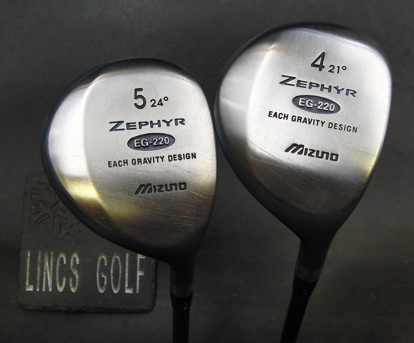 Ladies Set of 2 Mizuno Zephyr EG220 21° 4 & 24° 5 Woods Ladies Graphite Shafts