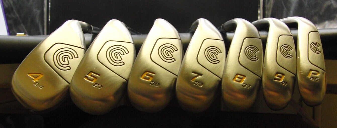 Set of 7 x Cleveland Hibore Irons 4-PW Regular Steel Shafts Mixed Grips*