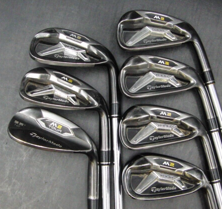 Set of 7 x TaylorMade M2 Tour Irons 5-SW Stiff Steel Shafts Golf Pride Grips