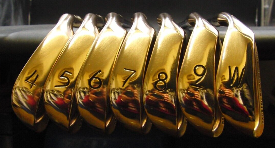 Polished Set of 7x Ping Eye 2 BeCu Yellow Dot Irons 4-PW Stiff Steel Shafts*