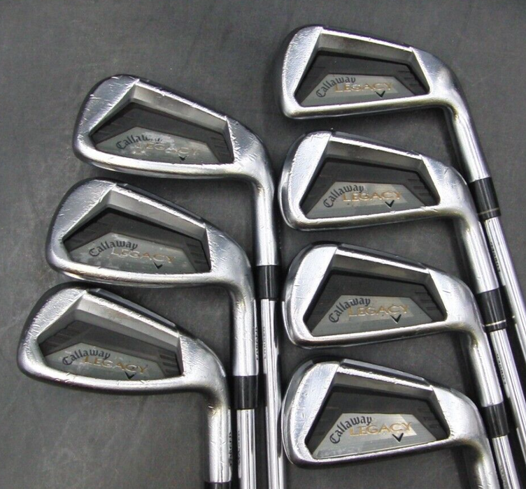 Set of 7 x Callaway Legacy Irons 4-PW Stiff Steel Shafts No1 Grips