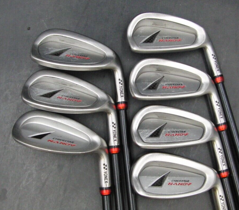 Set of 7 x Yonex Cyberstar Nanov Irons 5-SW Regular Graphite Shafts Mixed Grips