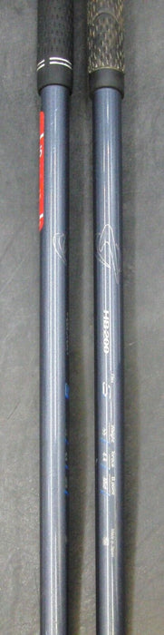 Set of 2 Dunlop Hi-Brid CF1 19° 5 & 21° 7 Woods Stiff Graphite Shafts + Grips