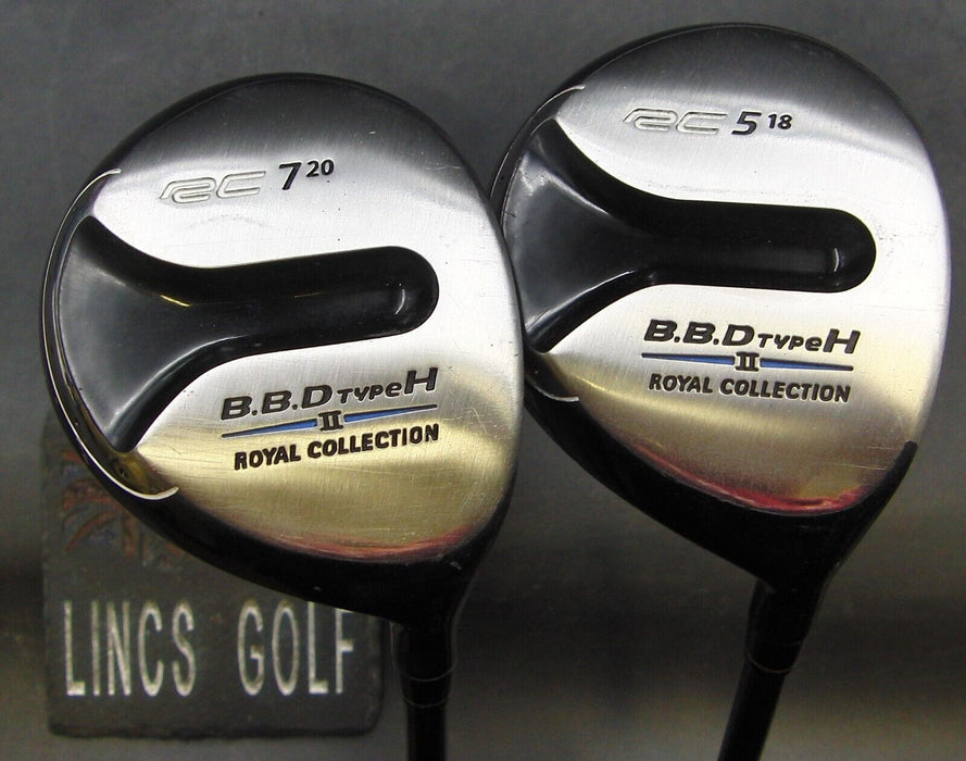 Set of 2 Royal Collection BBD II 18° 5 & 20° 7 Woods Stiff Graphite Shafts