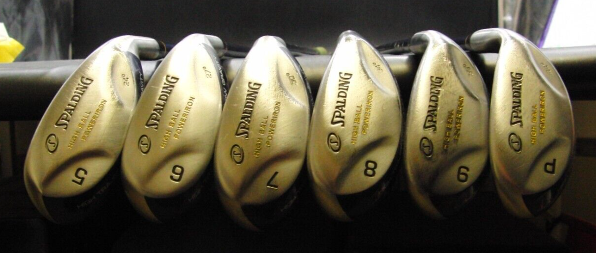 Set of 6 x Spalding High Ball Irons 5-PW Stiff Graphite Shafts No1 Grips