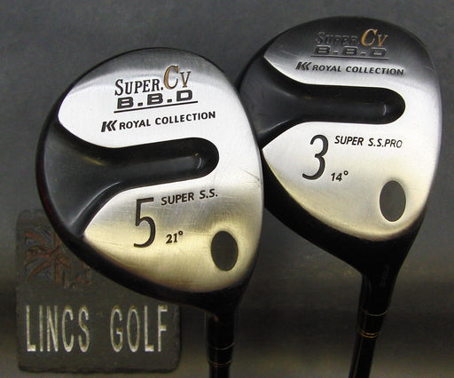 Set of 2 Royal Collection BBD 14° 3 & 21° 5 Woods Stiff/Regular Graphite Shafts