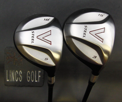 Set of 2 Taylormade V Steel 15° 3 & 18° 5 Woods Stiff Graphite Shafts