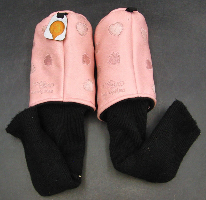 Set of 2 Pink Hazzad Wood Head Covers