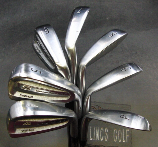 Set of 7 x Mizuno S-100 Forged Irons 4-PW Stiff Steel Shafts Golf Pride Grips*