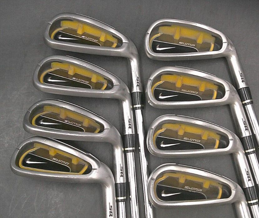 Set of 8 x Nike Sumo SQ Irons 4-PW+GW Stiff Steel Shafts Nike Grips*