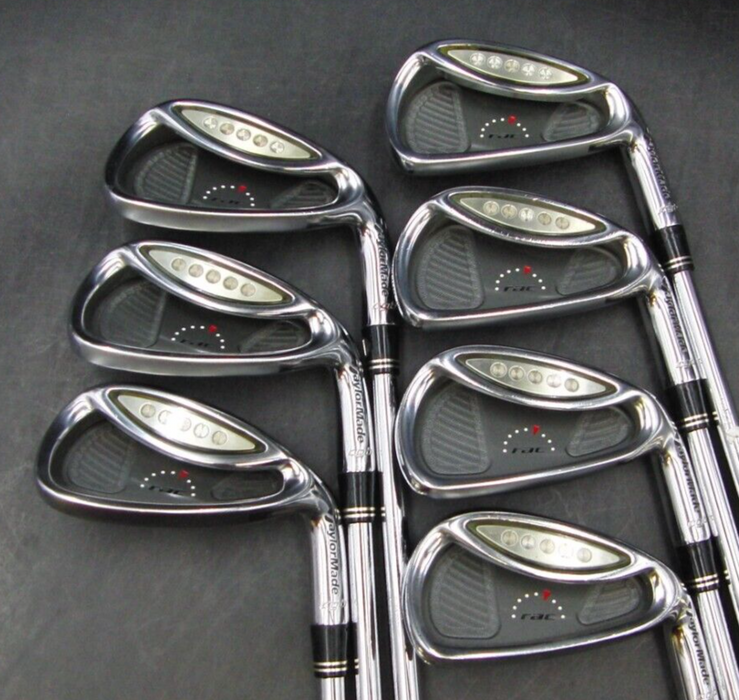 Set of 7 x TaylorMade rac cgb Irons 4-PW Regular Steel Shafts Perfect Pro Grips