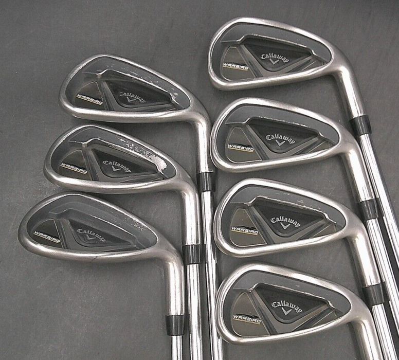 Set of 7 x Callaway Warbird Irons 5-SW Uniflex Steel Shafts Mixed Grips