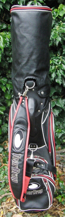 4 Division Tear Drop Cyber Crown Black Strap Rain Cover Cart Carry Golf Club Bag