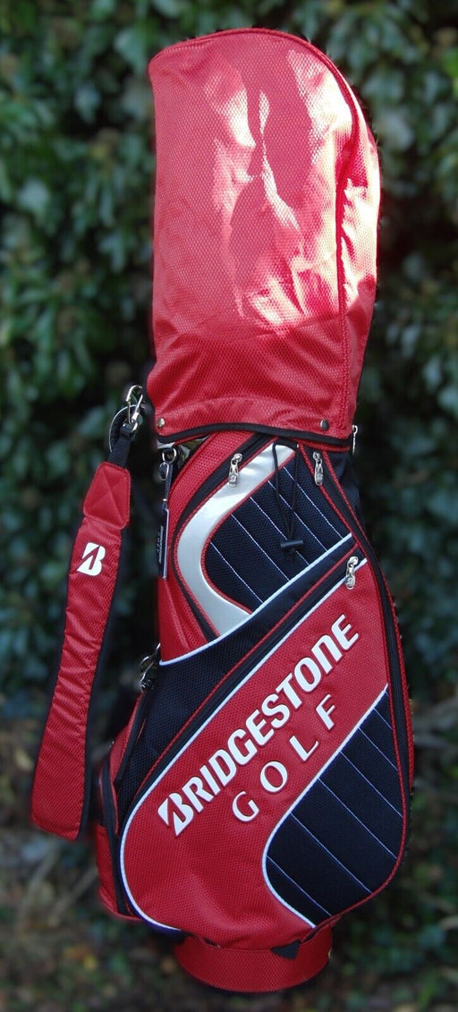 5 Division Bridgestone Red/Black Carry Trolley Cart Golf Clubs Bag