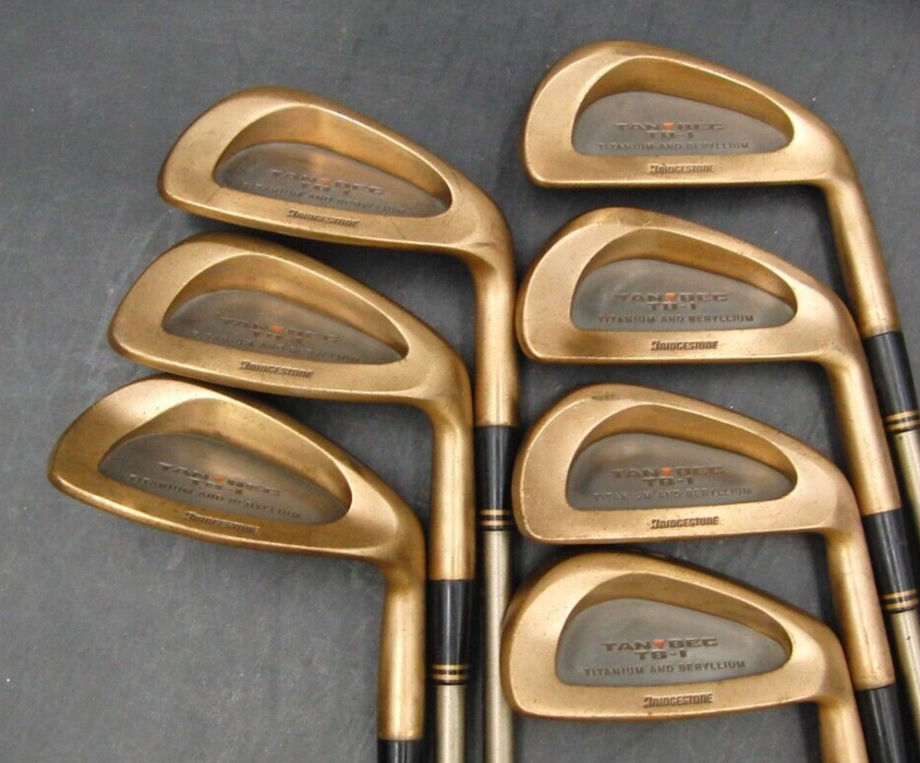 Set of 7 x Bridgestone Tan Bec TB-I Irons 4-SW (6 Iron Missing) Regular Graphite