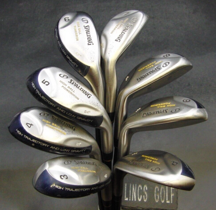 Set of 8 x Spalding High Ball Irons 3-PW Stiff Graphite Shafts Spalding Grips