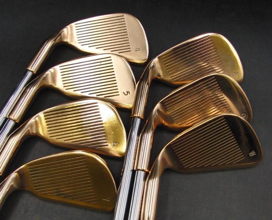 Polished Set of 7x Ping Eye 2 BeCu Yellow Dot Irons 4-PW Stiff Steel Shafts*