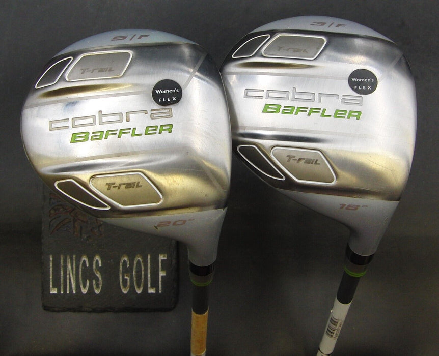 Set of 2 Ladies Cobra Baffler T-Rail 3+5 Woods Ladies Graphite Shaft & Cobra H/C