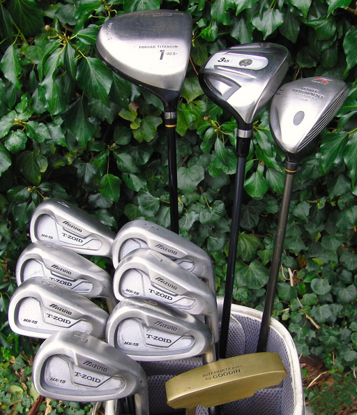 Set of Mizuno T-Zoid MX-15 4-PW+ St.Andrews Driver+ 3 Wood+ 33° Hybrid+ Putter