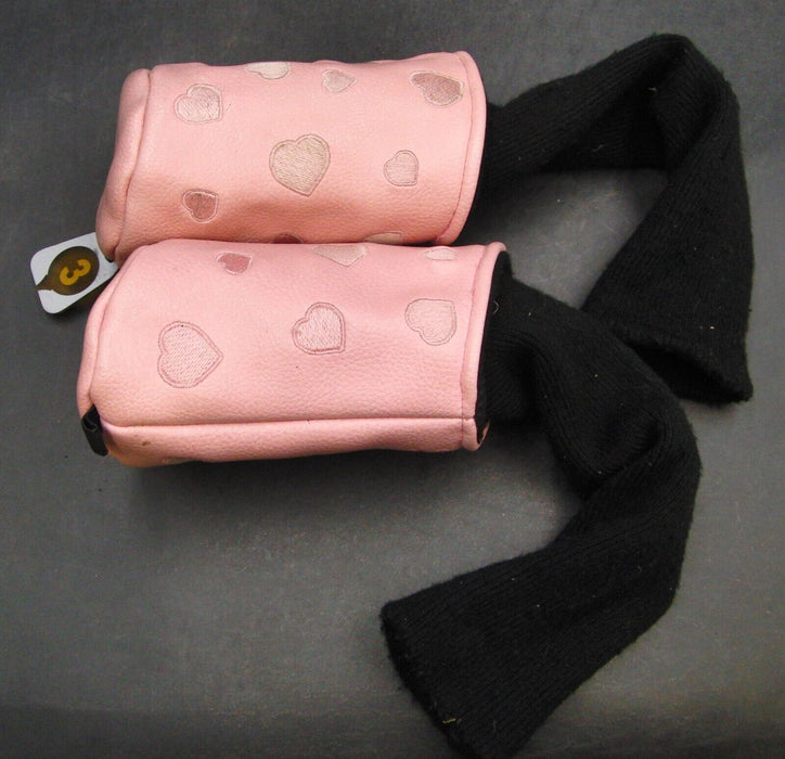 Set of 2 Pink Hazzad Wood Head Covers