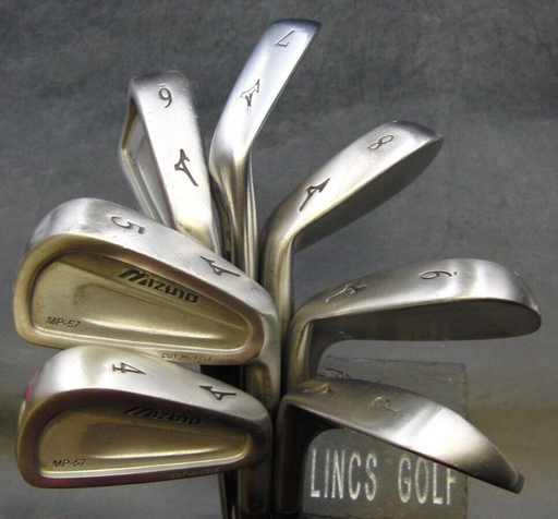 Set of 7 x Mizuno MP-57 Forged Irons 4-PW Regular Steel Shafts Mixed Grips