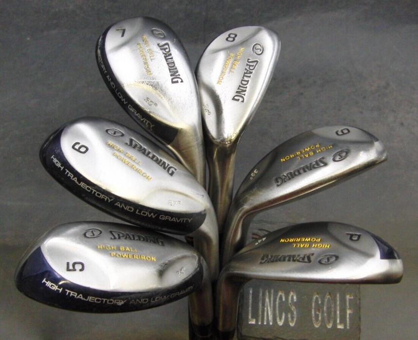 Set of 6 x Spalding High Ball Irons 5-PW Stiff Graphite Shafts No1 Grips