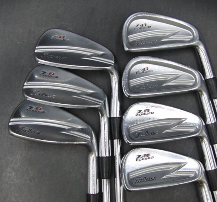 Set of 7 x Titleist ZB Forged Irons 4-PW Stiff Steel Shafts Golf Pride Grips