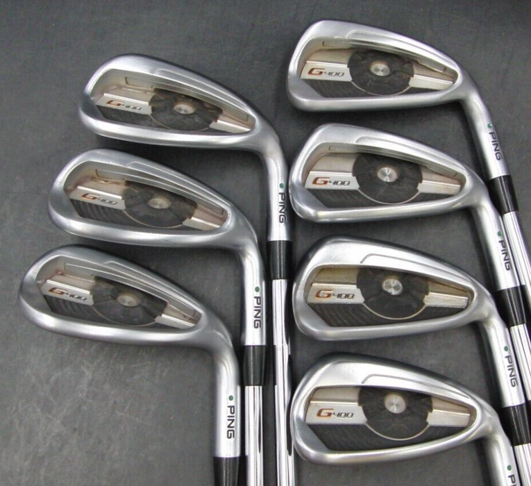 Set of 7 x Ping G400 Green Dot Irons 5-SW Stiff/ Regular Steel Shafts