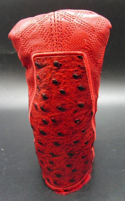PSYKO GOLF Ostrich-Effect Quilted Genuine Leather Putter Embossed Head Cover