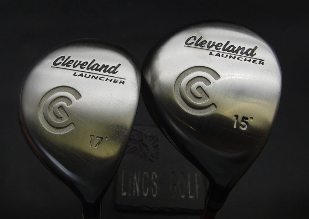 Set of 2 Cleveland Launcher 3+5 Woods Stiff Graphite Shafts Mixed Grips