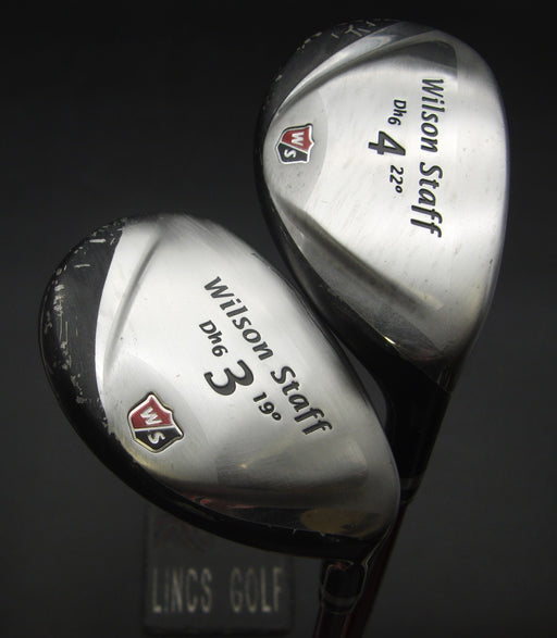 Set of 2 Wilson Staff DH6 19º 3 & 22º 4 Hybrid Regular Graphite Shafts W/S Grips