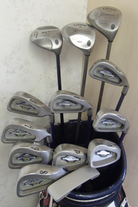 Set of Callaway Big Bertha Irons 3-PW+AW + Callaway Driver + 4 + 5 Wood + Putter