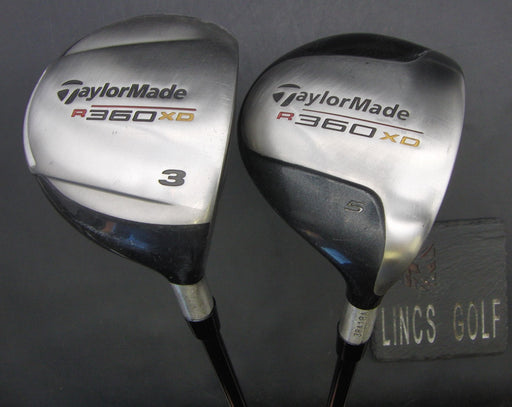 Set of 2 TaylorMade R360 XD 3 Wood + 5 Wood Stiff Graphite Shafts
