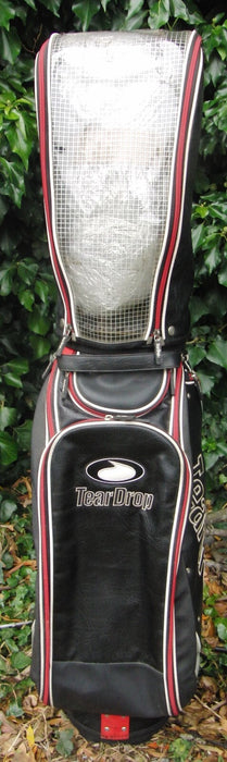 4 Division Tear Drop Cyber Crown Black Strap Rain Cover Cart Carry Golf Club Bag