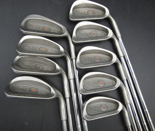 Set of 9x Ping Eye 2 Orange Dot Irons 3-SW Regular Steel Shafts Circle Grips **
