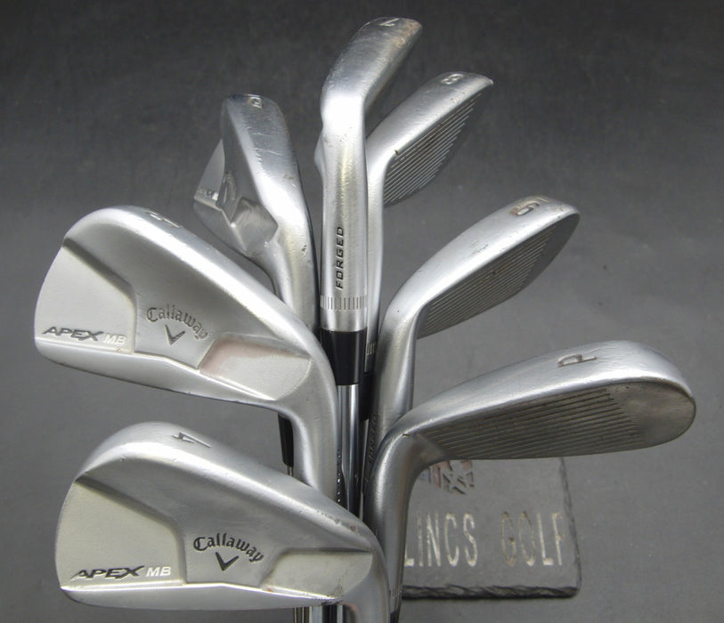 Set of 7x Callaway Apex MB 2014 Irons 4-PW Regular Steel Shafts Golf Pride Grips