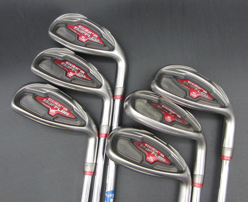 Set of 6 Cobra Baffler 2013 Red 7-SW + GW Stiff Steel Shafts Cobra Grips*