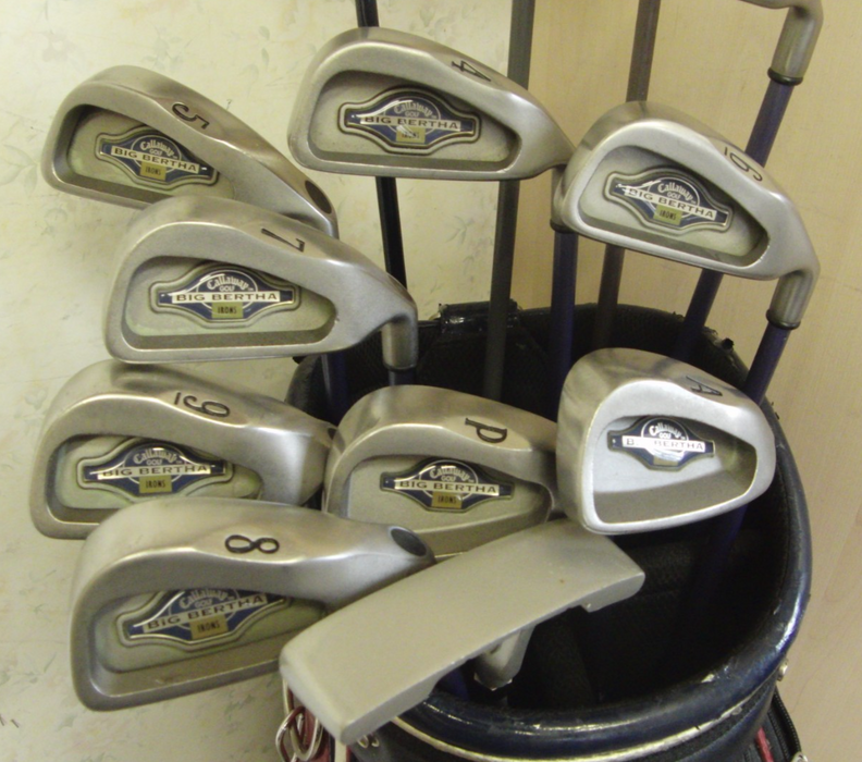 Set of Callaway Big Bertha Irons 3-PW+AW + Callaway Driver + 4 + 5 Wood + Putter