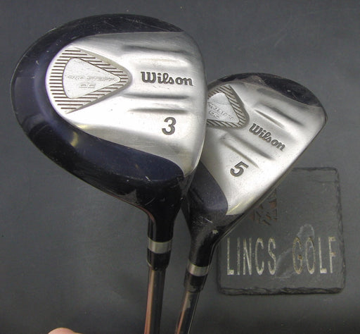 Set of 2 Wilson Pro Staff DC 3 + 5 Wood Regular Graphite Shafts Black Grips