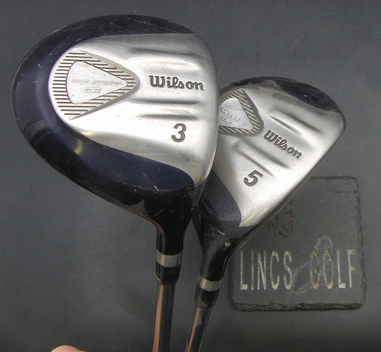 Set of 2 Wilson Pro Staff DC 3 + 5 Wood Regular Graphite Shafts Black Grips