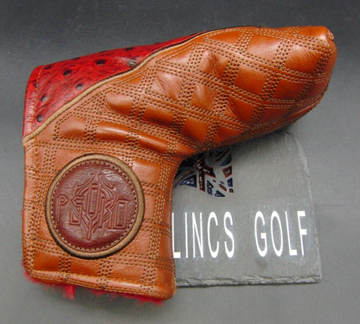 Luxury PSYKO GOLF Ostrich-Effect Genuine Leather Putter Head Cover