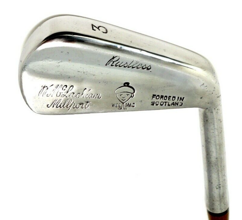 Polished Vintage Wee Mac Rustless 3 Iron Coated Regular Steel Shaft