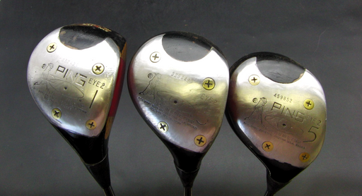 Set of 3 Ping Eye 2 3-Wood + 5-Wood + Driver +HC Regular Steel Shafts Ping Grips