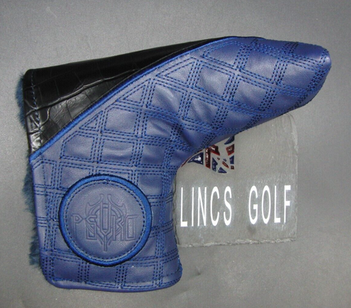 PSYKO GOLF Croc-Effect/Quilted Genuine Leather Putter Embossed Logo Head Cover
