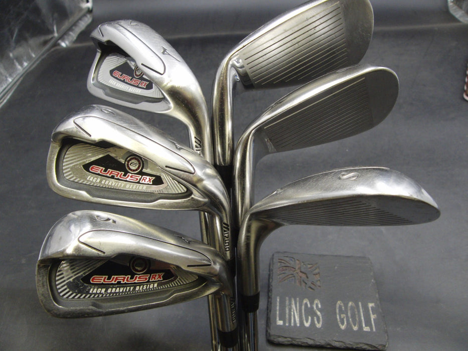 Set of 6 x Mizuno Eurus RX Irons 5-9+SW Stiff Steel Shafts Iomic Grips*