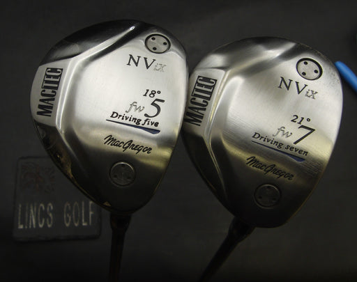 Set of 2 MacGregor Mactec NV iX 5&7 Woods Regular Graphite Shafts Mactec Grips*