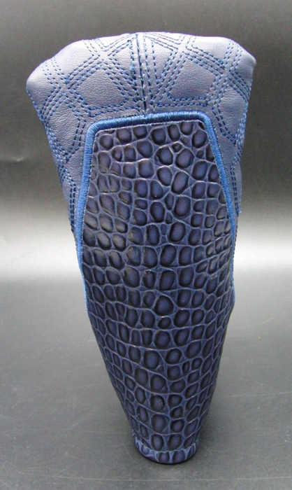 PSYKO GOLF Croc-Effect/Quilted Genuine Leather Putter Embossed Logo Head Cover